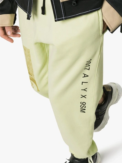 Shop Alyx 1017  9sm Printed Image Contrast Drawstring Sweatpants In Yellow