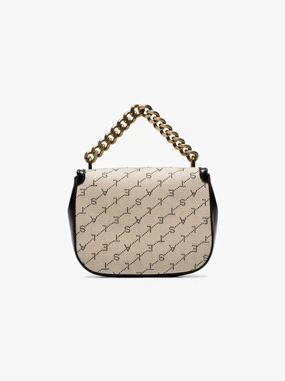 Shop Stella Mccartney Canvas-umhängetasche Mit Logo In Neutrals/black