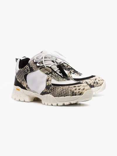 Shop Alyx 1017  9sm Snake-effect Leather Panelled Sneakers In White