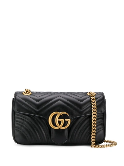 Shop Gucci Marmont Shoulder Bag - Black
