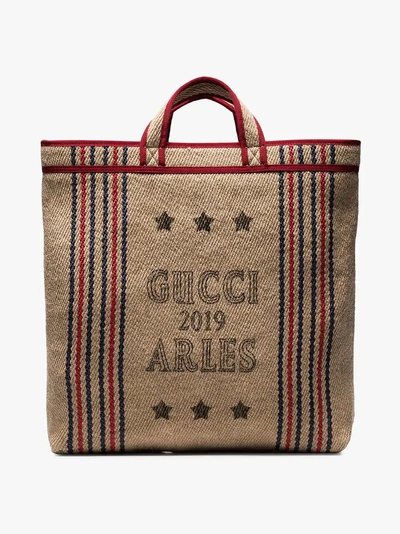 Shop Gucci Bestickte Handtasche In Brown
