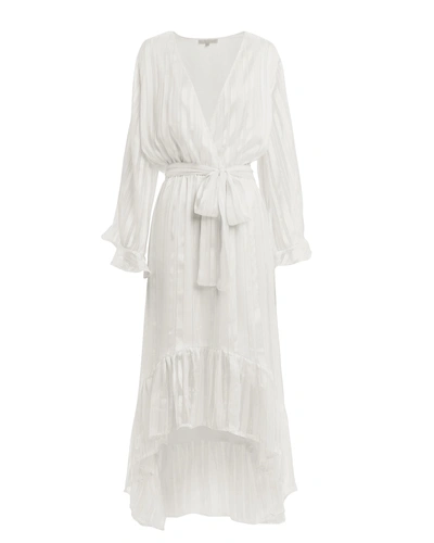 Shop Melissa Odabash Harlow Midi Dress  White/silver M In White,silver