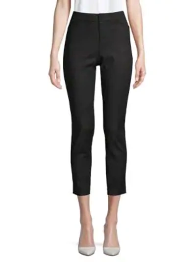 Shop Saks Fifth Avenue Powerstretch Tapered Crop Trousers In Black