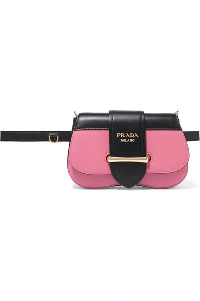 Shop Prada Sidonie Two-tone Leather Belt Bag In Pink