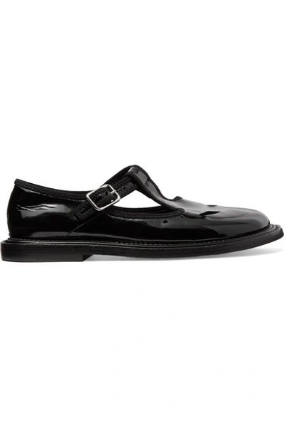 Shop Burberry Patent-leather Loafers In Black