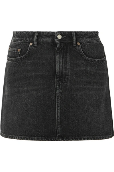 Shop Acne Studios Caitlyn Denim Mini Skirt In Black