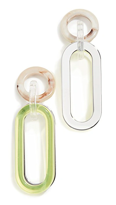 Shop Rachel Comey Sour Earrings In Bone Neon/yellow