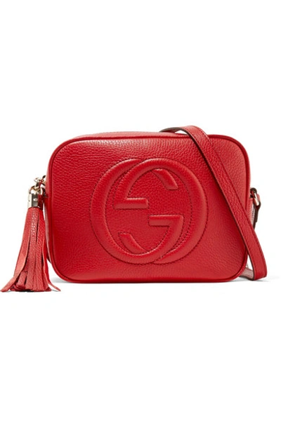 Shop Gucci Soho Disco Textured-leather Shoulder Bag In Red