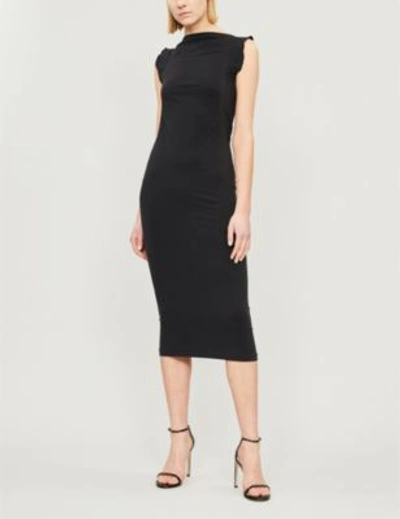 Wolford Fatal Drape Ruffle trimmed Stretch jersey Dress In 7005