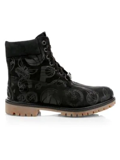 Shop Timberland Boot Company Men's Nba East Vs West Leather Boots In Black