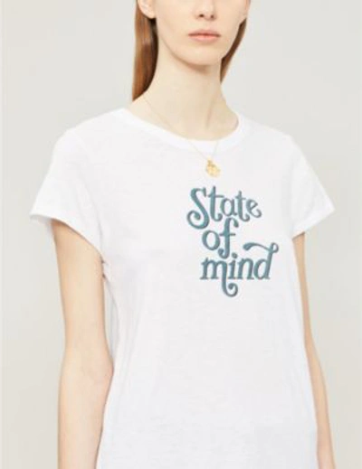 Shop Rag & Bone State Of Mind-print Cotton-jersey T-shirt In Wht