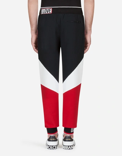 Shop Dolce & Gabbana Jogging Trousers With Patch In Multi-colored