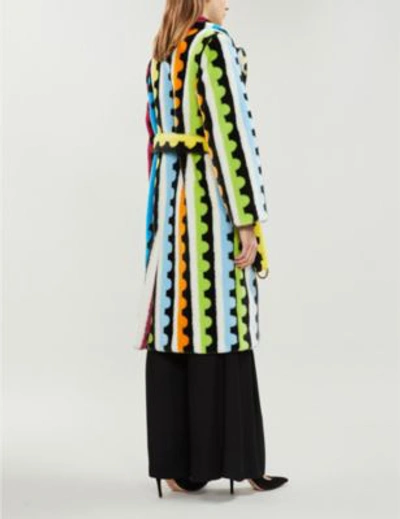 Shop Mary Katrantzou Stoke Geometric-pattern Faux-fur Coat In Multi Stamp