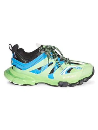 Shop Balenciaga Track Sneakers In Blue Green