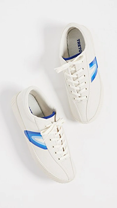 Shop Tretorn Nylite Tri Sneakers In Cream/blue Violet