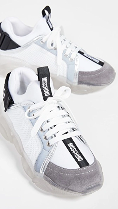 Shop Moschino Teddy Bear Outsole Sneakers In White