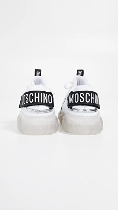 Shop Moschino Teddy Bear Outsole Sneakers In White