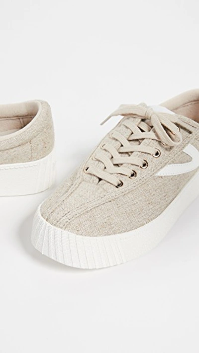 Shop Tretorn Nylite Bold Platform Classic Sneakers In Sand/vintage White