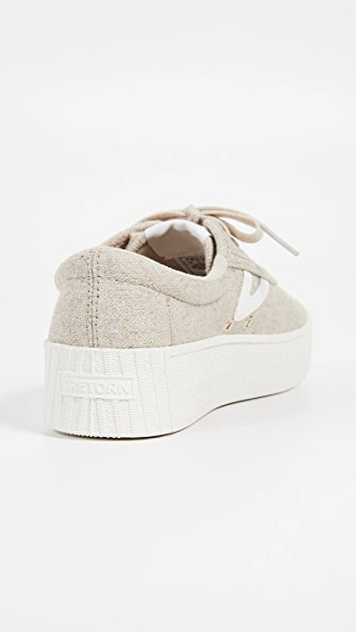 Shop Tretorn Nylite Bold Platform Classic Sneakers In Sand/vintage White