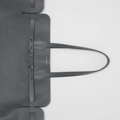Shop Burberry The Large Soft Leather Belt Bag In Dark Pewter Grey