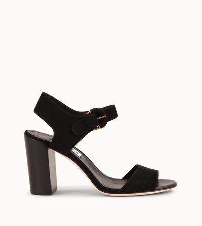 Shop Tod's Sandals In Suede In Black