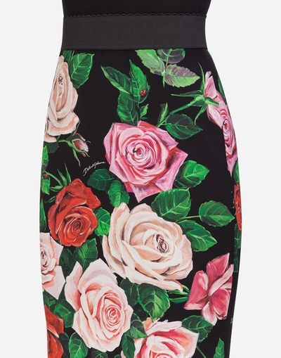 Shop Dolce & Gabbana Printed Silk Skirt In Floral Print