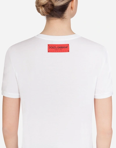 Shop Dolce & Gabbana Printed Cotton T-shirt In White