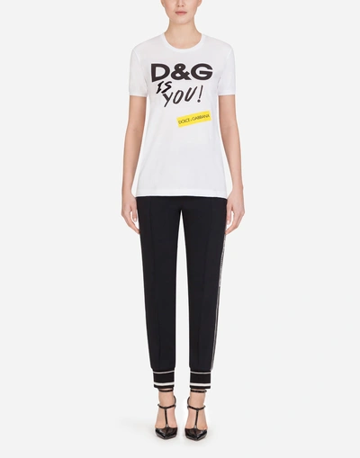 Shop Dolce & Gabbana Printed Cotton T-shirt In White