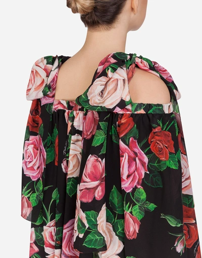 Shop Dolce & Gabbana Blouse In Printed Silk In Floral Print