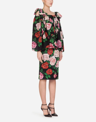 Shop Dolce & Gabbana Blouse In Printed Silk In Floral Print