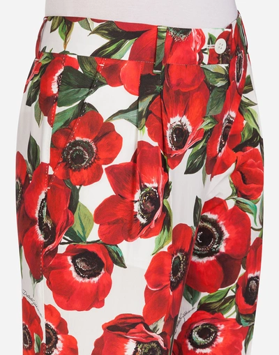 Shop Dolce & Gabbana Anemone-print Cotton Pants In Floral Print