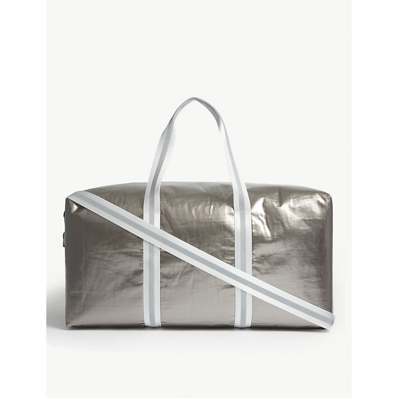 silver travel bag
