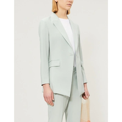 Shop Theory Etiennette Stretch-wool Blazer In Opal Green