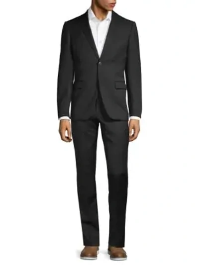 Shop John Varvatos Men's Regular-fit Wool Blend Suit In Black