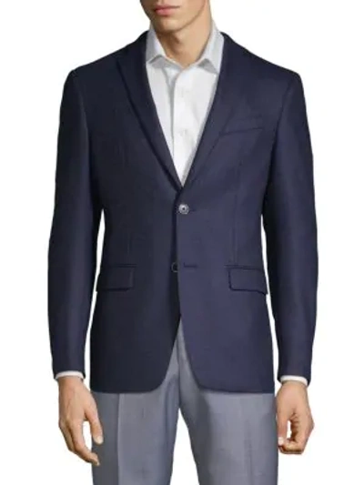 Shop John Varvatos Bedford Slim Wool Sport Coat In Blue Black