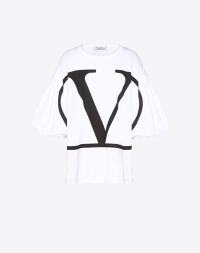Shop Valentino Vlogo T-shirt In White/ Black