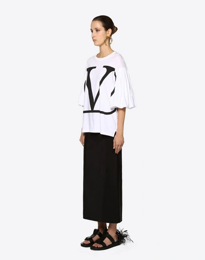 Shop Valentino Vlogo T-shirt In White/ Black