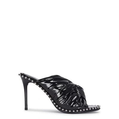 Shop Alexander Wang Lily 100 Studded Vinyl Mules In Black