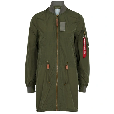 Shop Alpha Industries Ma-1 Army Green Shell Parka In Dark Green