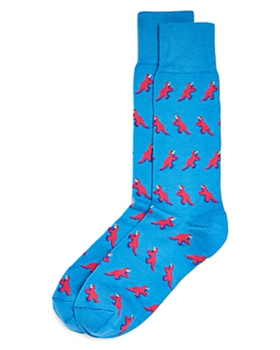 Shop Paul Smith Dinosaur Socks In Blue/pink
