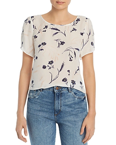Shop Joie Wira Floral-print Silk Top In Porcelain