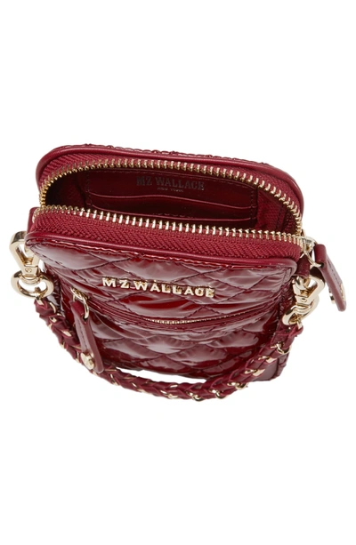 Shop Mz Wallace Micro Crosby Bag In Cranberry Lacquer