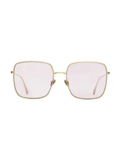 Shop Dior Stellaire1 59mm Square Sunglasses In Gold Light Pink