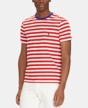 red and white striped ralph lauren t shirt