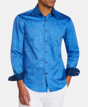 mens slim fit paisley shirt