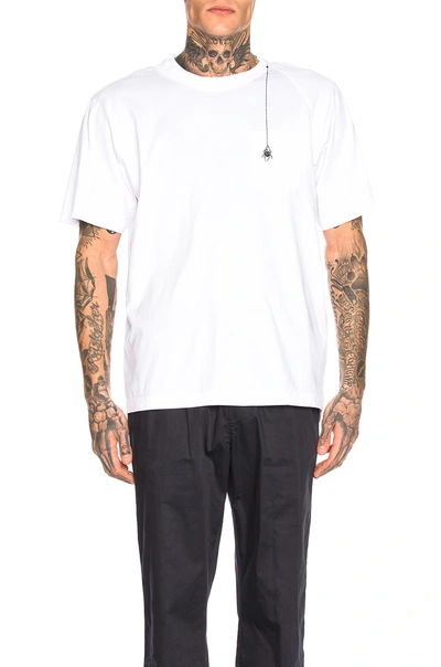 Shop Sacai Dr. Woo Embroidered Tee In White