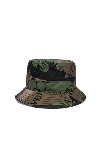 Shop Valentino Bucket Hat In Camo,green. In Army Green