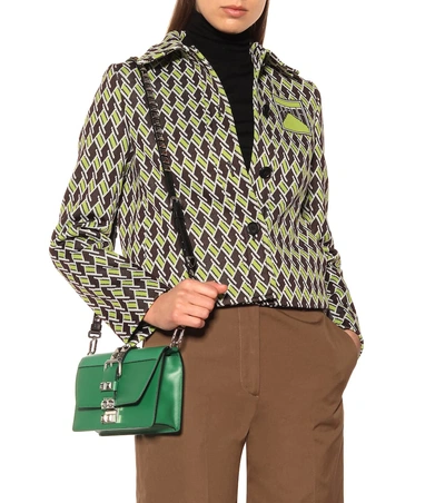 Shop Prada Elektra Leather Shoulder Bag In Green