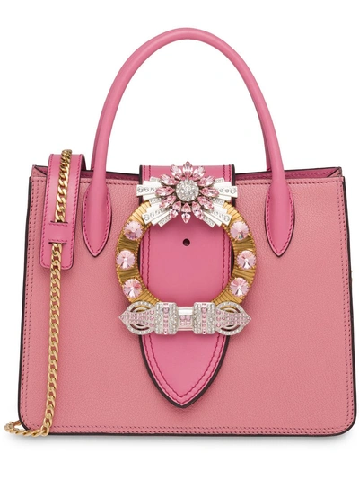 Shop Miu Miu 'madras Lady' Handtasche In Pink