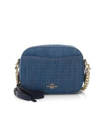 Coach Studded Denim Camera Bag In Blue ModeSens